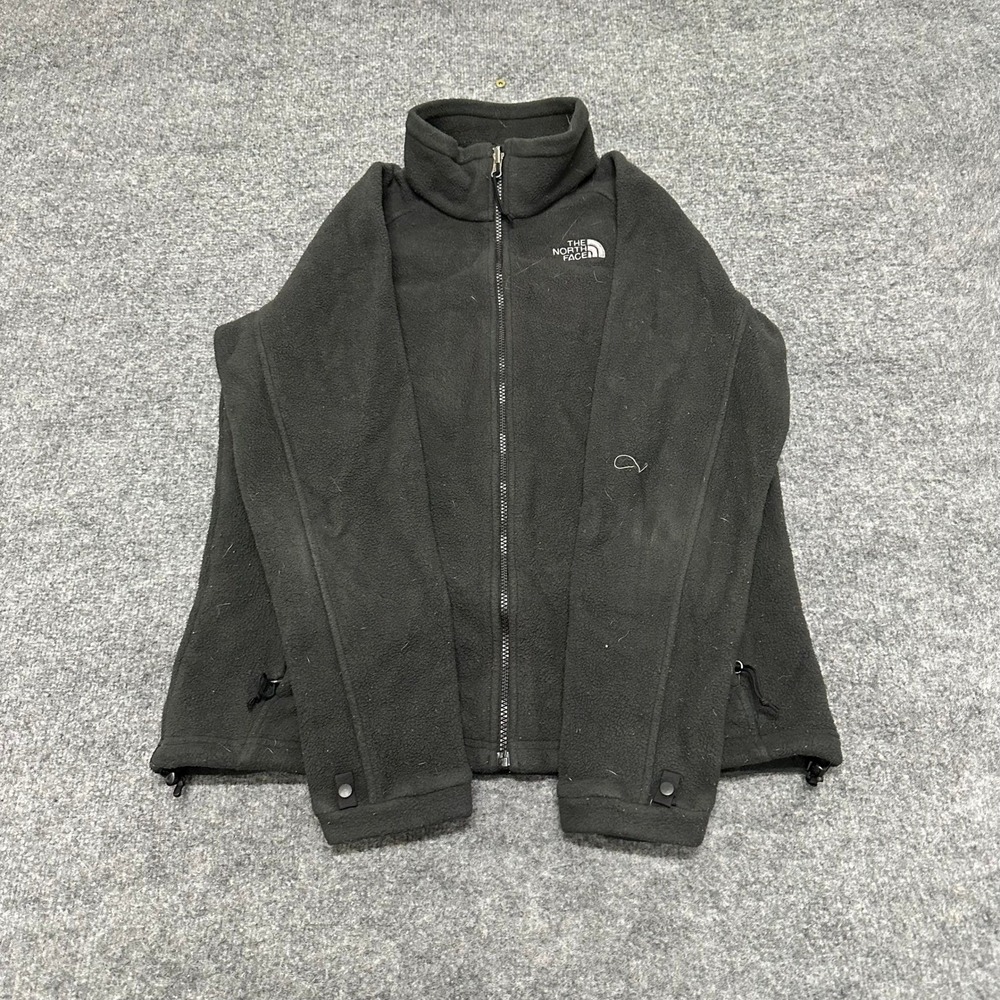 The North Face Fleece Jacket Womens Size M Black Full Zip Mock Neck Outdoor AY2U